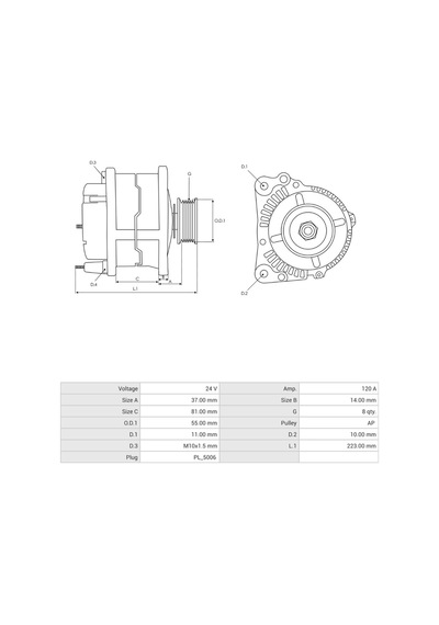 Prestolıte 24v Alternatör Dinamo 120 A Soketli 5 Fiş W-l-15-s-dfm