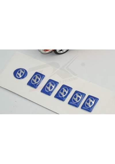 Hyundai Cam Açma Jant Torpido Direksiyon Metal Sticker Logo Seti
