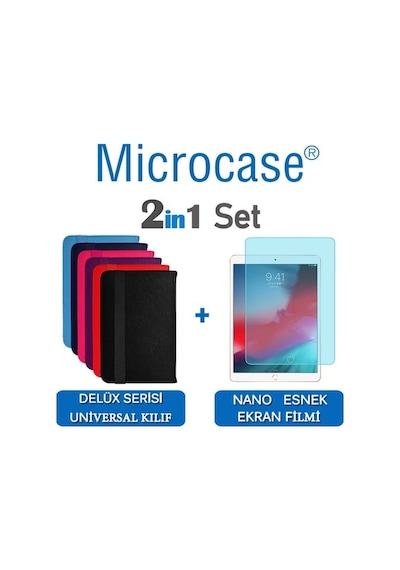 Apple Uyumlu iPad, Air 10.5 2019 Delüx Seri Universal Standlı Deri Kılıf + Nano