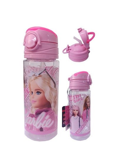 Kız Çocuk Barbie Matara 500 Ml 1 Adet Lisanslı Barbi Suluk Okul Matarası Öğrenci Suluğu Pembe