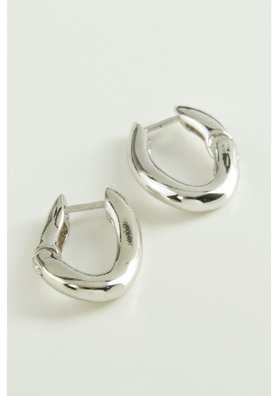 Hnrlıshp Oval Trend Metal Küpe-gümüş Rengi çok renkli
