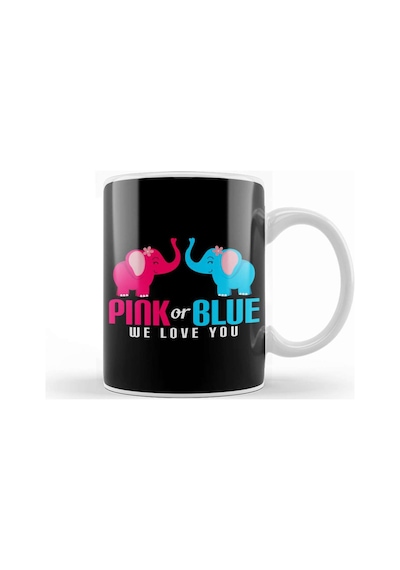 Adorable Pink Or Blue We Love You Baby Elephants Kupa Bardak Porselen Karışık