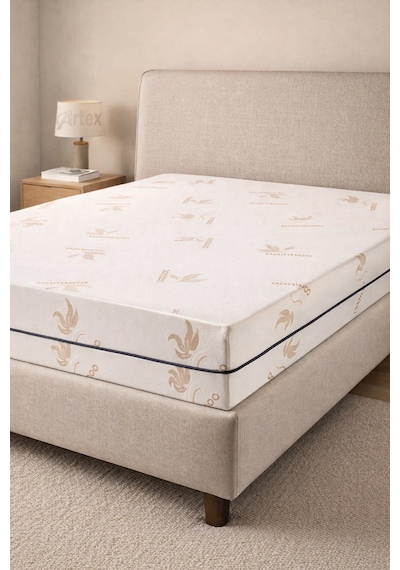 Kılıf Bamboo 140x200 Yatak Kılıfı Koruyucusu Örtüsü Fermuarlı Kapitone Fit Zippered Mattress Cover Natural