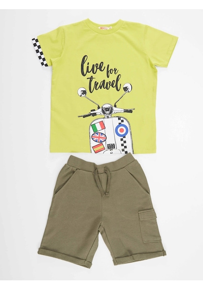 Denokids Mshb&g Motosiklet Turu Erkek Çocuk T-Shirt Şort Takım Çok Renkli