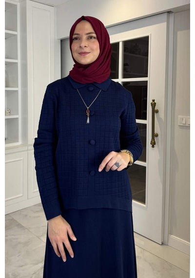 Kumsal Triko Takım Lacivert Çok Renkli