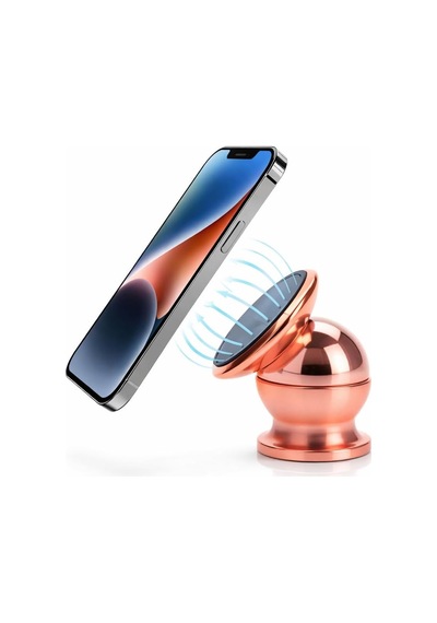 Araba Manyetik Telefon Tutucu 360 Derece Döner Mıknatıslı Mini Metal Stand Torpido Panel Yapışkanlı Universal Akıllı Telefon Tutacağı Tek Elle Kullanım Rose Gold 2 Mixed