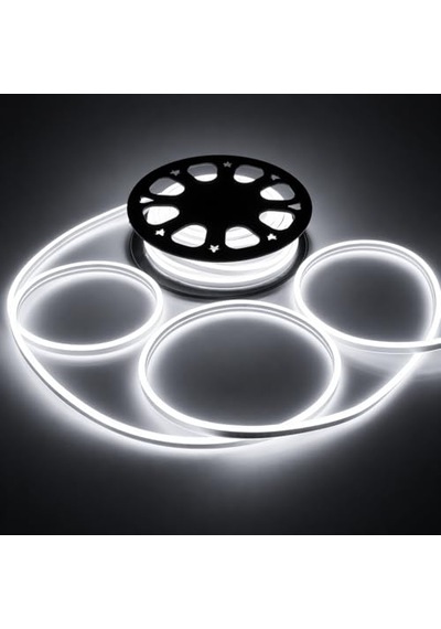 Tr 220v Neon Led Hortum 10 Metre 6400k Beyaz Işık 120 Led/m Tak Çalıştır Ip65 Su Geçirmez Şerit Led Dış Mekan