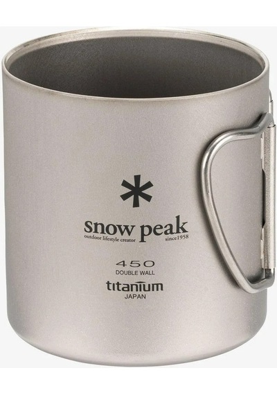 Snow Peak Ti-double 450 Mug, Titanyum Çift Cidarlı Kamp Kupası, Ultra Hafif, 450 Ml Çok Renkli