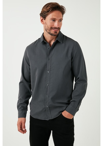 Buratti Streç Pamuklu Regular Fit Erkek Gömlek Cf25W128861 Antrasit