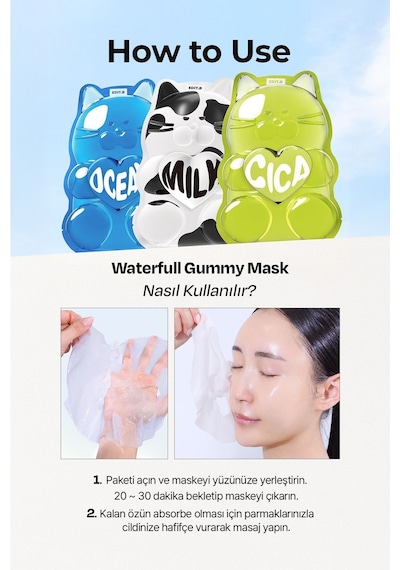 Editb Niasinamid İçeren Su Bazlı Aydınlatıcı Yarı Jel Yüz Maskesi EDIT.B Waterfull Gummy Mask MILK