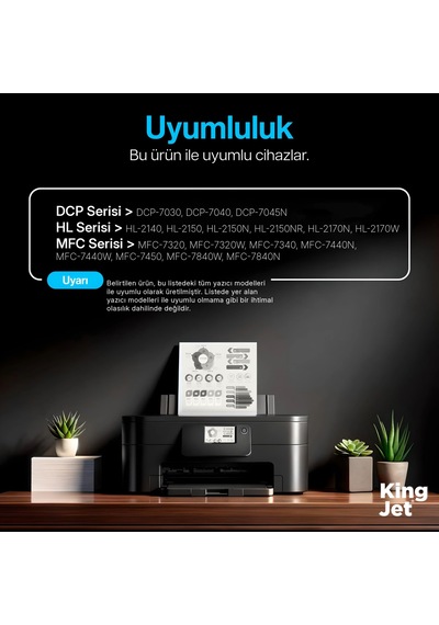 Kingjet Brother Uyumlu Dr-2125 Tekli Uyumlu  Drum Ünitesi Mfc-7320
