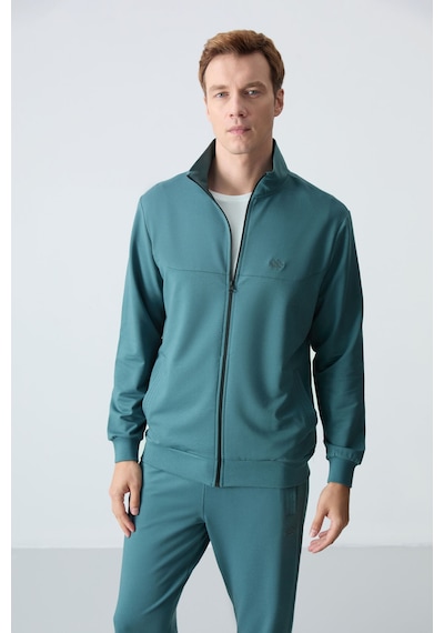 Tommy Life Orman Yeşili Pamuklu Kalın Yumuşak Dokulu Comfort Fit Basic Erkek Eşofman Takım - 85260 Yeşil