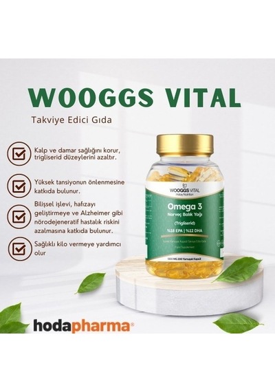 Wooggs Vıtal Omega 3 Norvec Balık Yagı 200 Soft Gel