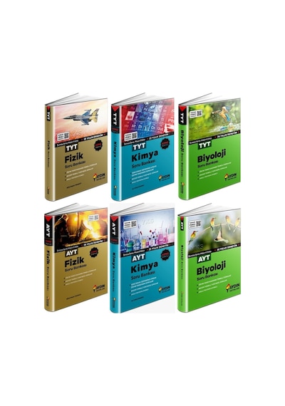 Aydın Tyt Ayt Fizik + Kimya + Biyoloji Soru Seti 6 Kitap 2023