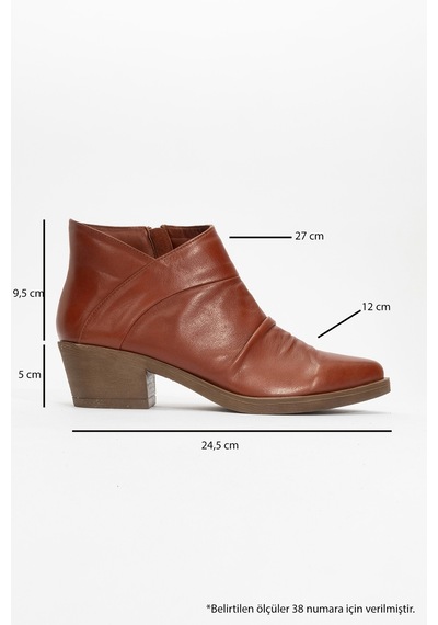 Luvishoes Luvi Shoes Rule Koyu Taba Hakiki Deri Kadın Kalın Topuklu Bot Koyu Taba