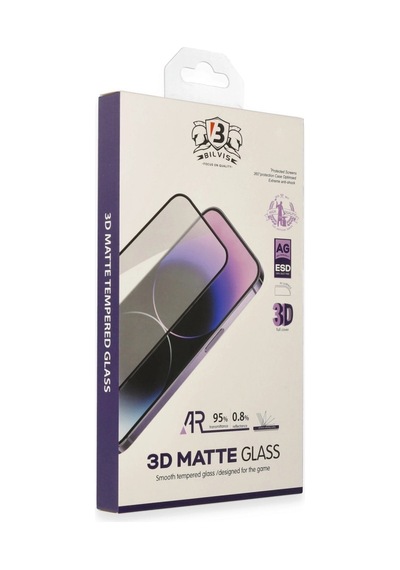 Apple iPhone Uyumlu 15 Pro Bilvis 3d Mat Cam Ekran Koruyucu