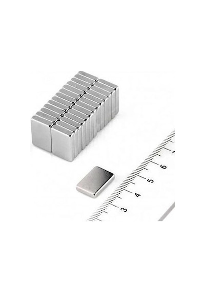 5 Adet 15x10x1.5 Mm Köşeli Neodyum Mıknatıs N35 Magnet Dayanıklı Nikel Kaplama