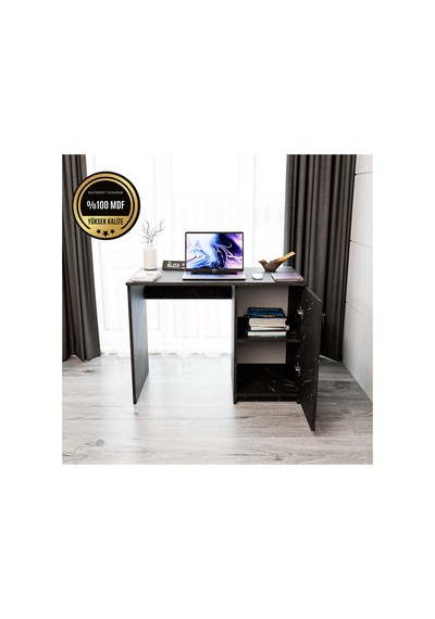 Matilda Çalışma Masası Kapaklı Modern Tasarım Siyah Matilda Çalışma Masası Kapaklı Modern Tasarım Siyah