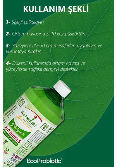 Probiyotikli Air Biotics Koku Giderici Sprey Hava Temizleyici Doğal Temiz Ekolojik Ortamlar 1l
