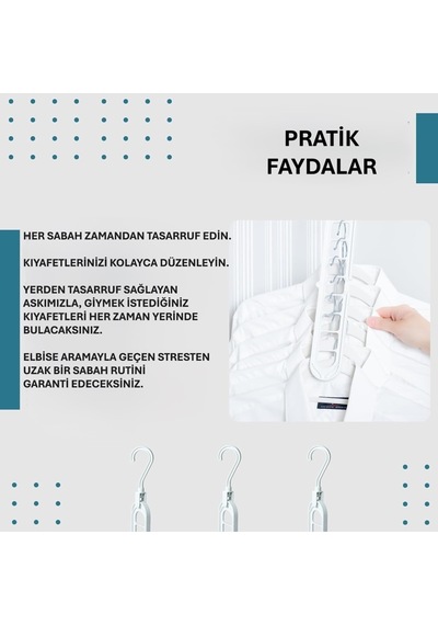 3 Adet Fonksiyonlu Dolap İçi Düzenleyici Organizer Askı Tişört Gömlek Elbise Askısı-gri Plastik Gri Diğer