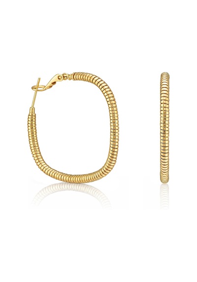 Biju By Servi Siena Modern Halka Altın Renk Küpe-276 Gold