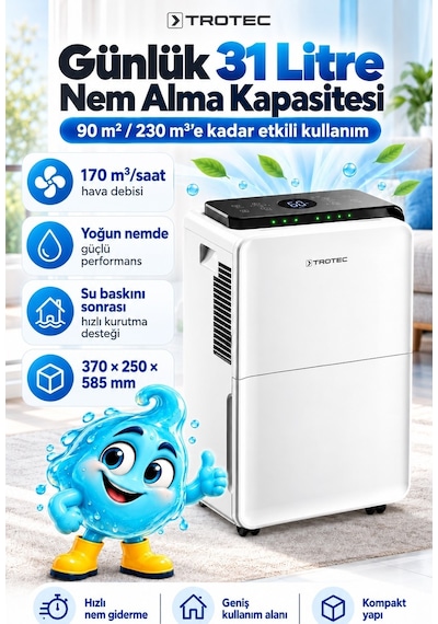 Trotec TTK 99 Nem Alma Ve Hava Temizleme Cihazı