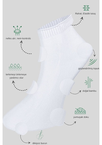 Kral Socks Erkek Bambu Çorap Patik Düz Desen 5 Çift Kutulu Dikişsiz Dokuma Parfümlü Kısa Çorap Asorti