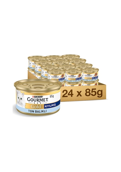 Gourmet Gold Kıyılmış Ton Balıklı Konserve Yetişkin Kedi Maması 24 x 85 G