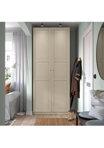 Ikea Gri Modern Kapaklı Gardırop 100x60x236 Cm