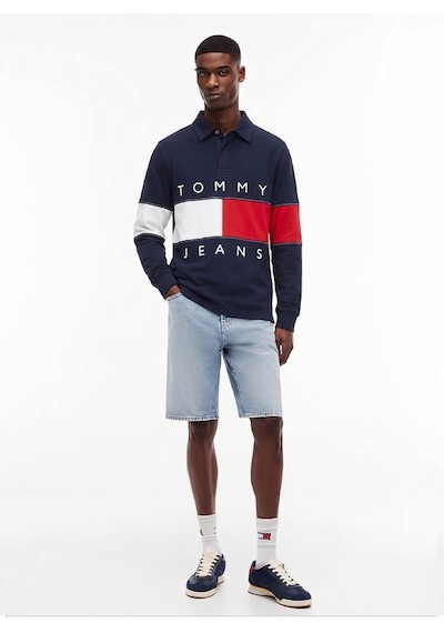 Tommy Jeans Yarım Fermuarlı Dik Yaka Sweatshirt Lacivert