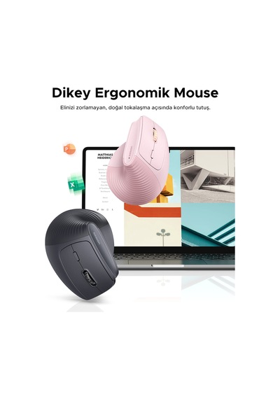 Ugreen Dikey Ergonomik Fare Kablosuz Bt 5.0+2.4g 5 Düğmeli, 1000/1600/2000/4000 Dpı Mouse, Siyah, 55916 -