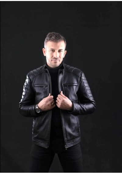 Hakiki Kuzu Derisi Düz Kesim Erkek Mont Siyah Siyah