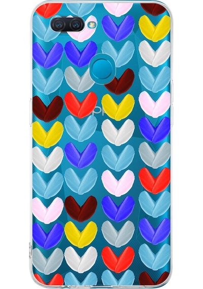 Oppo A5s İle Uyumlu 1mm Slim Fit Water Color 1 Baskılı Şeffaf Kılıf Şeffaf