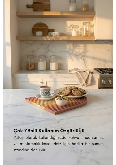 Bohem El Yapımı Kahve Sunum Standı Dekoratif Masa Organizer & Aksesuar