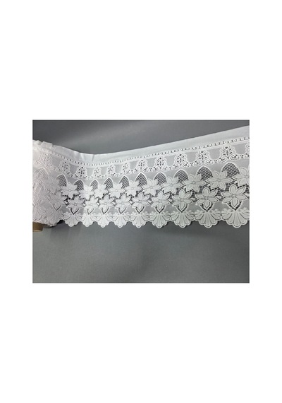 23 Cm Krem Pvc Dantel Raf Örtüsü Dolap İçi Örtü Runner Beyaz-2