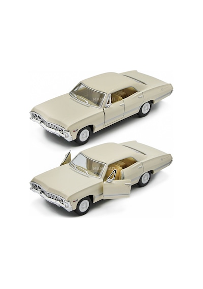 Kinsmart 1967 Chevrolet İmpala 1:34 Diecast Model Araba Krem Reng