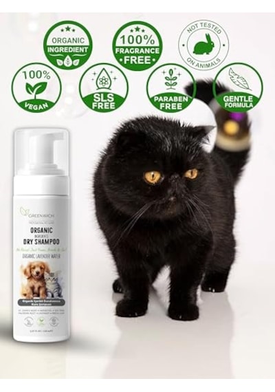 Greenwich Köpek Ve Kedi İçin Durulamaya Gerek Olmayan Lavanta Özlü Temizleme Köpüğü, 150 Ml