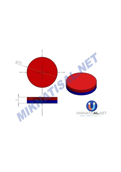 10X2Mm Silindir Disk Güçlü Neodyum Mıknatıs 20 Adet