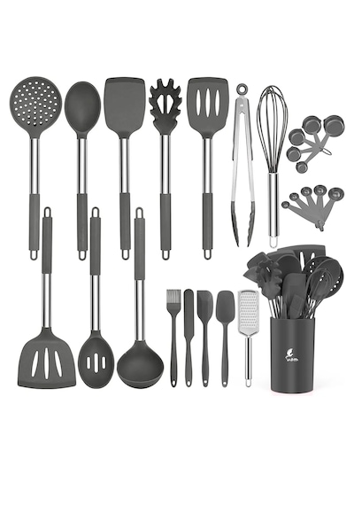 Guojin 26 Parça Paslanmaz Çelik Silikon Uçlu Spatula Mutfak Seti