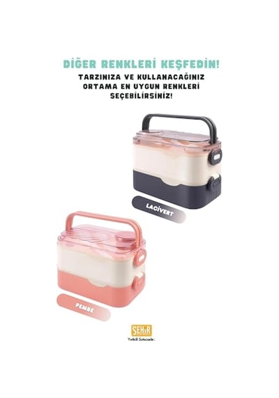 Ml Paslanmaz Çelik Bento Lunch Box Iki Kat Üç Bölme Yeni Nesil Sefer Tası-1350ml-101102s Diğer