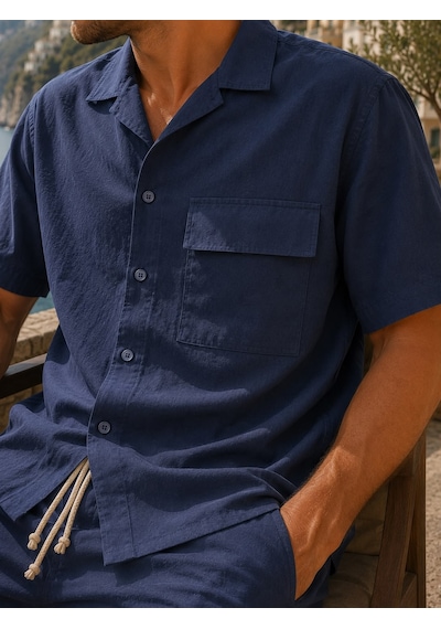Erkek Premium Kumaş Modal Şort Slim Fit Takım Lacivert 2018dngr