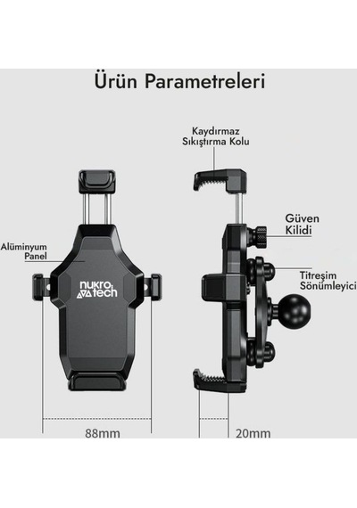 Nukrotech M25 Titreşim Modüllü Telefon Tutucu