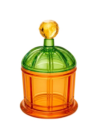 Lumi Kapaklı Kristal Obje-amber Green