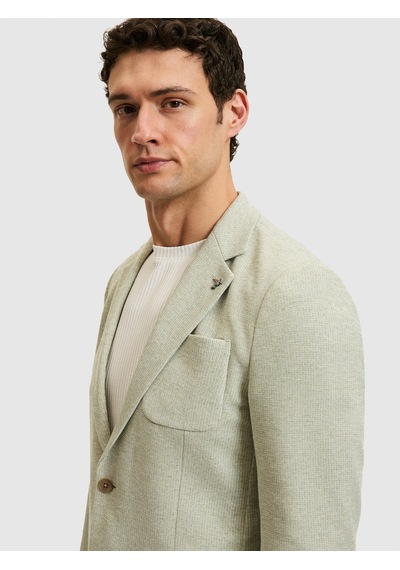 Cacharel Mint Slim Fit Mikro Desen Mono Yaka Ceket Mınt