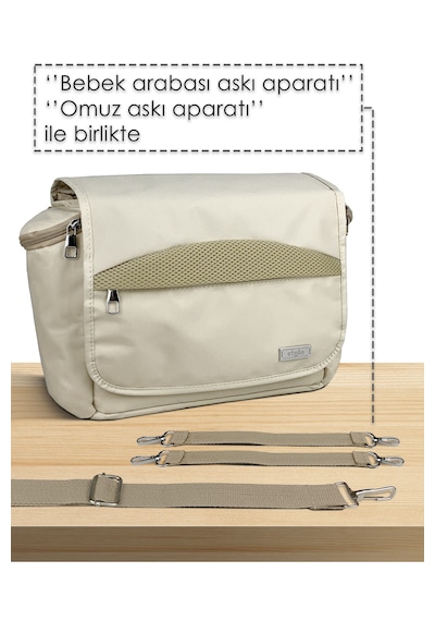 Stylo Stroller Bag Bebek Arabası ve Omuz Çantası X Pro Termos Bölümlü Bej