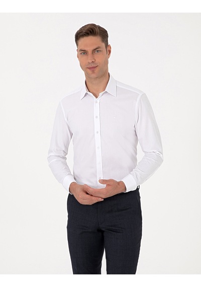 Pierre Cardin Erkek Beyaz Gömlek Desenli 50312180-vr013 Beyaz