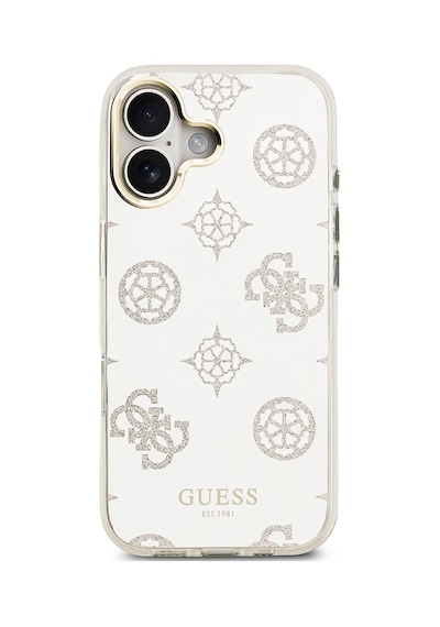 Apple Uyumlu iPhone 17 Kılıf Guess Lisanslı Metal Kamera Çerçeveli Simli Peony Aynalı Kapak Gümüş Gümüş