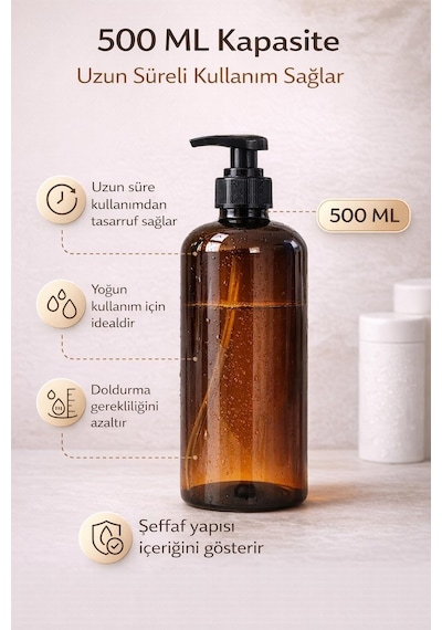 Amber Dispenser Şişe 500 Ml - 6 Adet
