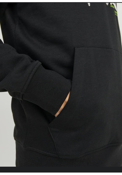 Jack & Jones Logolu Kapüşonlu Sweatshirt - Dust 12240214 Black Lacivert
