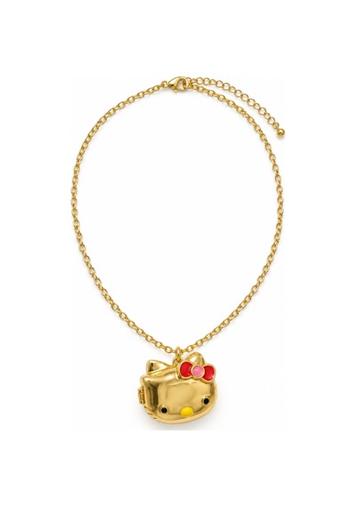 Hello Kitty Figürlü 316l Paslanmaz Çelik Gold Renk Açılır Kapaklı Kolye Altın - Gümüş